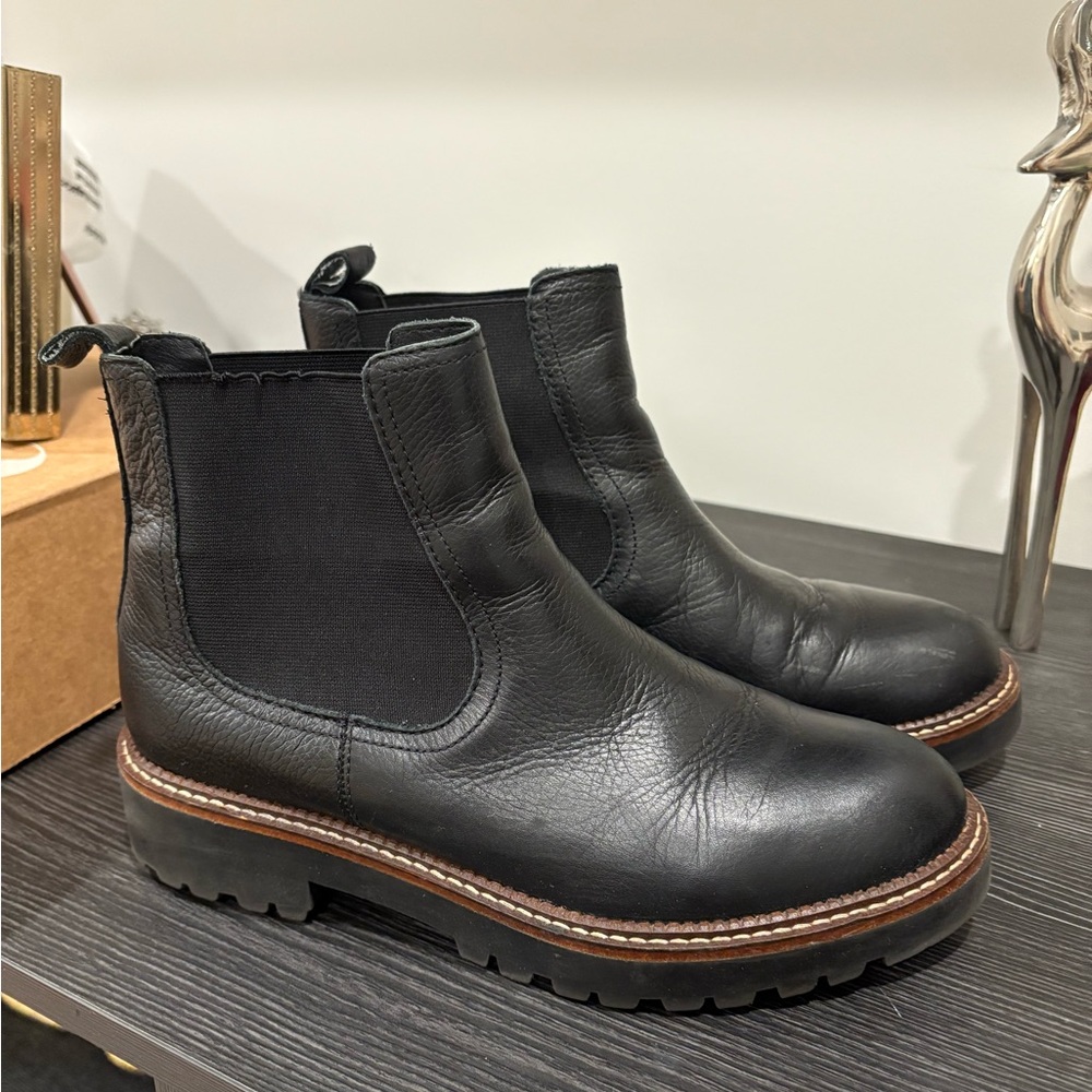 Elegant Black Leather Combat Boots